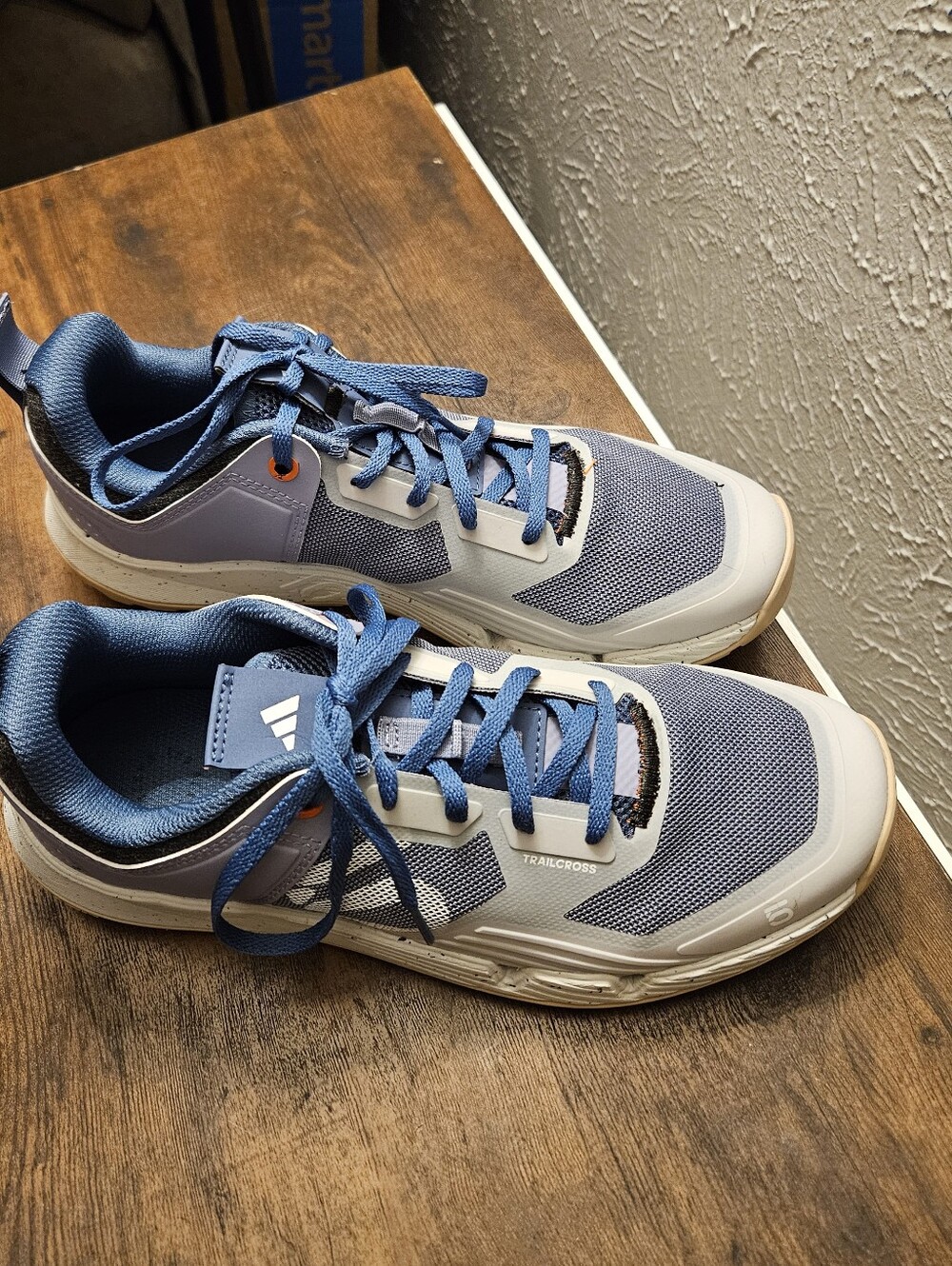Adidas Light Blue and White Trailcross Low-Top Athletic Shoes
